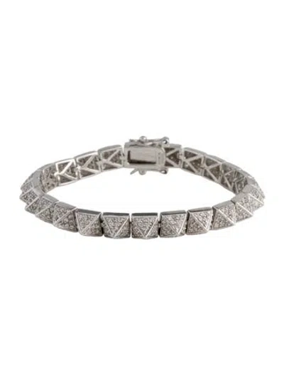 Pre-owned Eddie Borgo Pavé Pyramid Bracelet, 7" In Multi