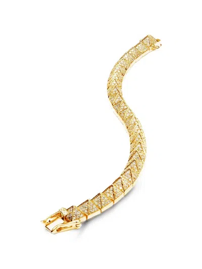 Eddie Borgo Pavé Pyramid Bracelet In Gold
