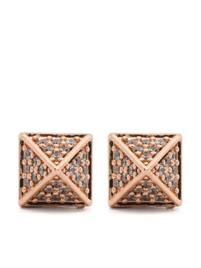 Eddie Borgo Pavé Pyramid Earrings In Pink