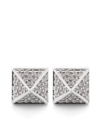 Eddie Borgo Pavé Pyramid Earrings In Silver