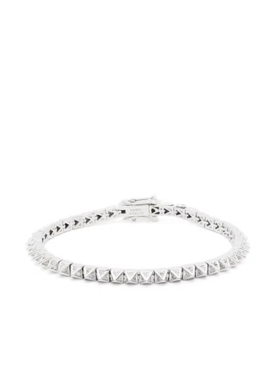 Eddie Borgo Pavé Pyramid Tennis Bracelet In Silver