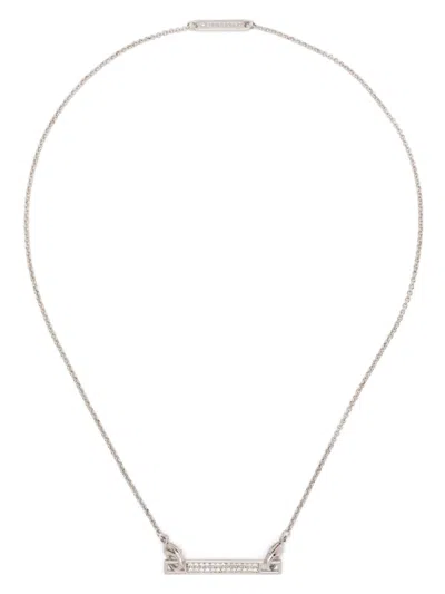 Eddie Borgo Pavé Safety Chain Bar Necklace In Silver