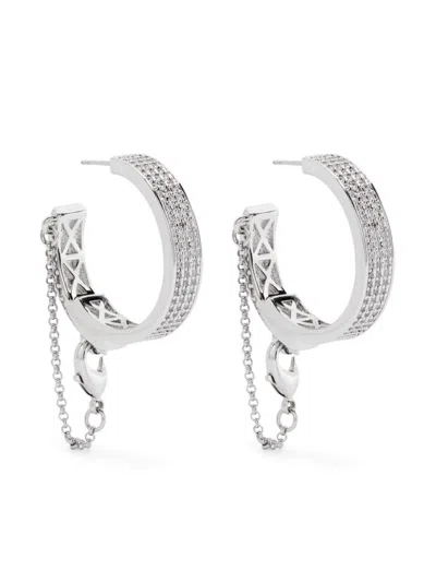 Eddie Borgo Pavé Safety Chain Earrings In Silver