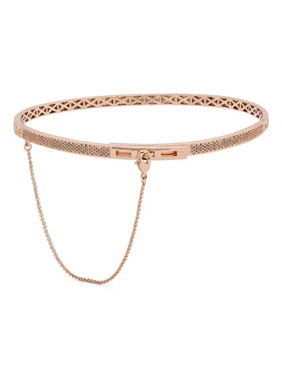 Eddie Borgo Pavé Thin Safety Chain Choker Necklace In Pink