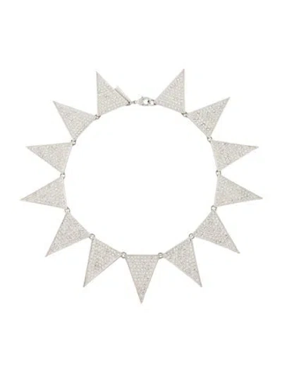 Pre-owned Eddie Borgo Pavé Triangle Collar Necklace, 15.75", 15" In Multi