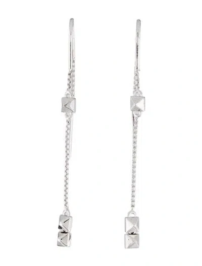 Pre-owned Eddie Borgo Pyramid Ear Threader Drop Earrings In Multi