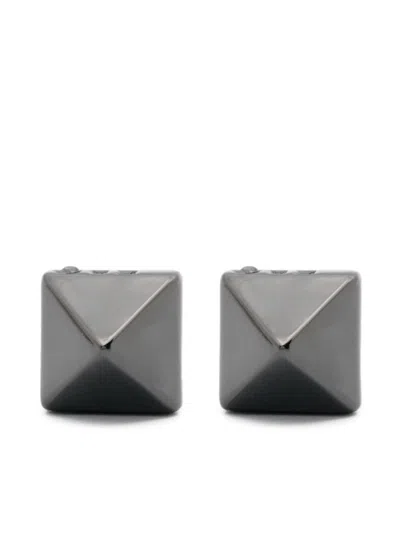 Eddie Borgo Pyramid Earrings In Black