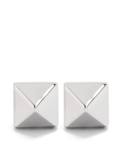 Eddie Borgo Pyramid Earrings In Silver