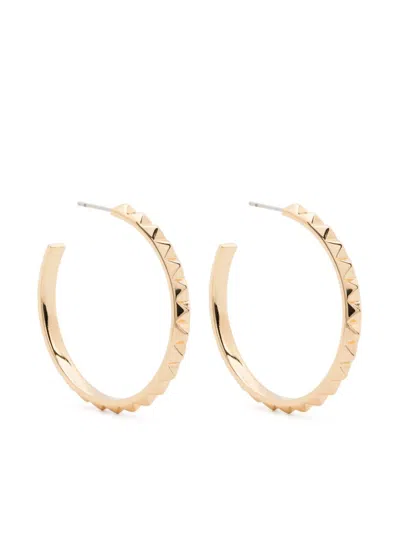 Eddie Borgo Pyramid Hoop Earrings In Gold