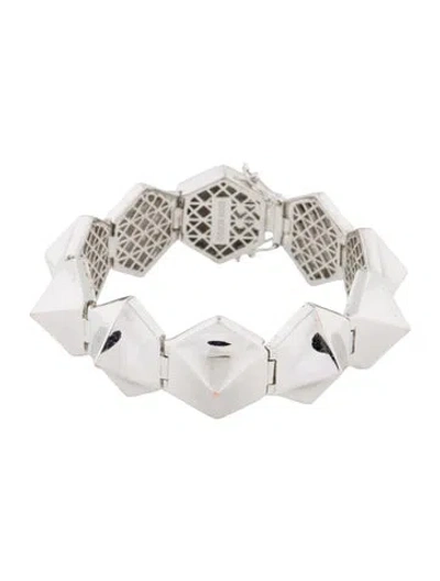 Pre-owned Eddie Borgo Pyramid Link Bracelet, 7" In Multi