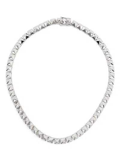 Eddie Borgo Pyramid Necklace In Silver