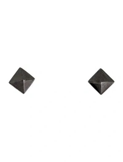 Pre-owned Eddie Borgo Pyramid Stud Earrings In Multi