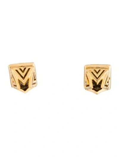 Pre-owned Eddie Borgo Pyramid Stud Earrings In Multi