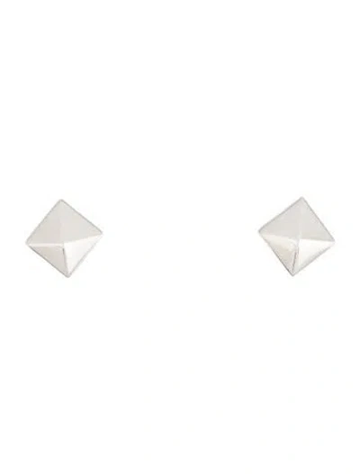 Pre-owned Eddie Borgo Pyramid Stud Earrings In Multi