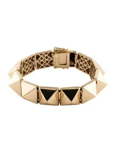 Pre-owned Eddie Borgo Pyramid Stud Link Bracelet, 6.75" In Multi