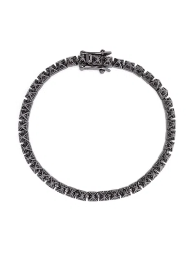 Eddie Borgo Pyramid Tennis Bracelet In Silver