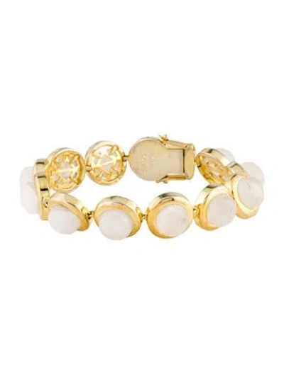 Pre-owned Eddie Borgo Quartz Dome Bracelet, 7" In White