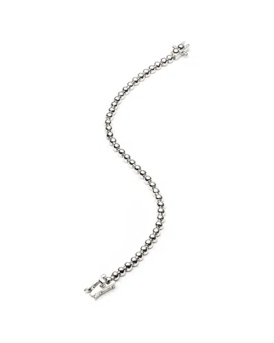 Eddie Borgo Rhodium Plated Dome Tennis Bracelet In Grey