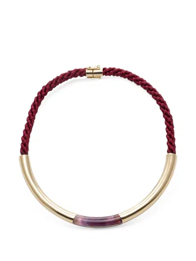 Eddie Borgo Roebling Amethyst-inlay Necklace In Gold