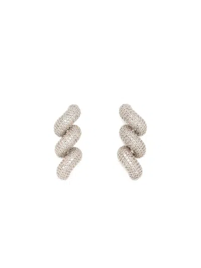 Eddie Borgo Rope Pavé Earrings In Metallic