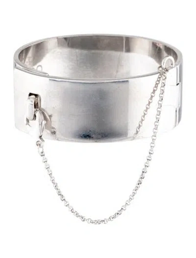 Pre-owned Eddie Borgo Safety Chain Cuff Bracelet, 6.5" In Multicolor