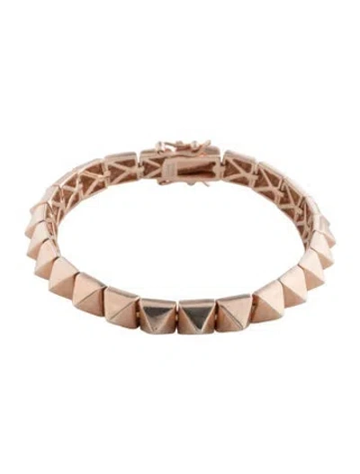 Pre-owned Eddie Borgo Small Pyramid Tennis Link Bracelet, 6.75" In Multicolor