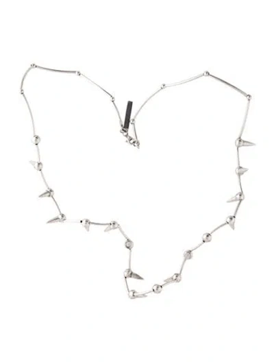 Pre-owned Eddie Borgo Spike Station Necklace, 20" In Multicolor