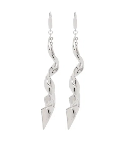 Eddie Borgo Spiraled Ribbon Earrings In Silver