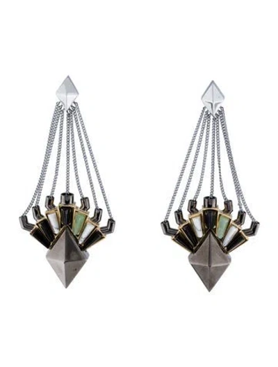 Pre-owned Eddie Borgo Stone & Resin Drop Earrings In Multi