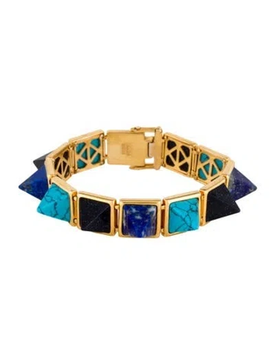 Pre-owned Eddie Borgo Stones Pyramidal Bracelet, 7" In Multicolor