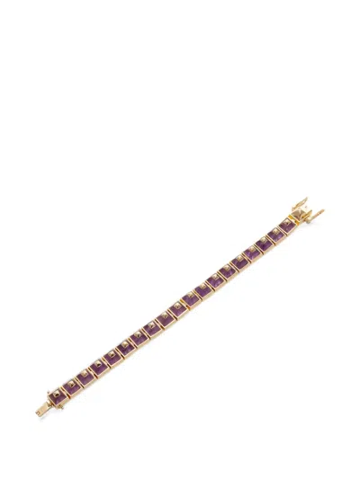 Eddie Borgo Sugarloaf Pyramid Amethyst Bracelet In Gold