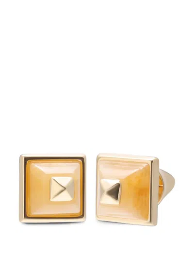 Eddie Borgo Sugarloaf Pyramid Aragonite Stud Earrings In Gold