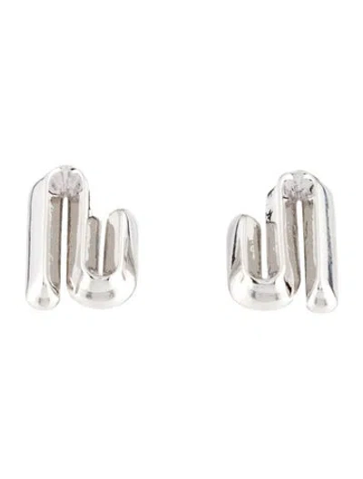 Pre-owned Eddie Borgo Trace Stud Earrings In Multi