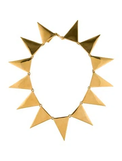 Pre-owned Eddie Borgo Triangle Geometric Sunrays Collar Necklace, 15" In Multi