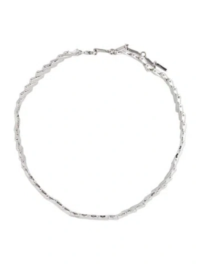 Pre-owned Eddie Borgo Twill Choker Necklace, 17" In Multi