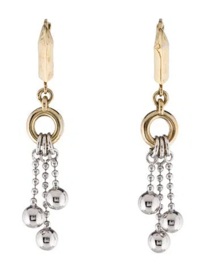 Pre-owned Eddie Borgo Two Tone Beaded Drop Earrings In Multi