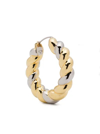 Eddie Borgo Two-tone Rope Hoop Earrings In Multi