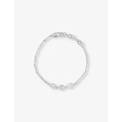 Eddie Borgo Womens Estate Line Sterling Silver-plated Brass And Cubic Zirconia Bracelet