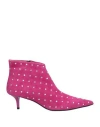 Eddy Daniele Woman Ankle Boots Fuchsia Size 8 Soft Leather In Pink