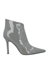 Eddy Daniele Woman Ankle Boots Grey Size 11 Soft Leather In Grey