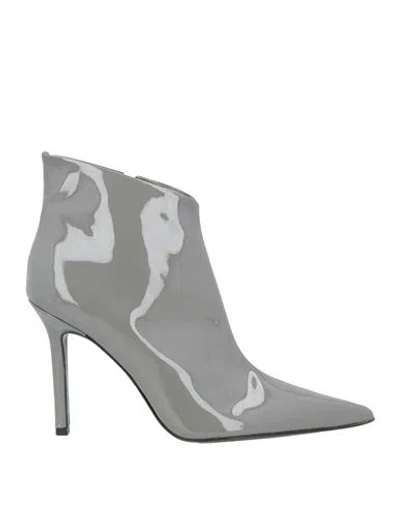 Eddy Daniele Woman Ankle Boots Grey Size 8 Leather