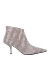 Eddy Daniele Woman Ankle Boots Dove Grey Size 10 Soft Leather In Grey
