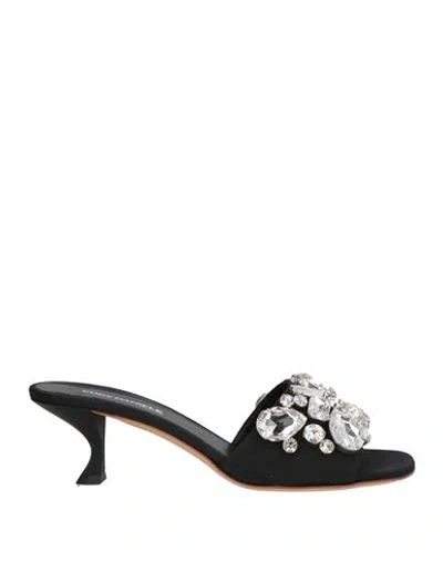 Eddy Daniele Woman Sandals Black Size 6 Textile Fibers