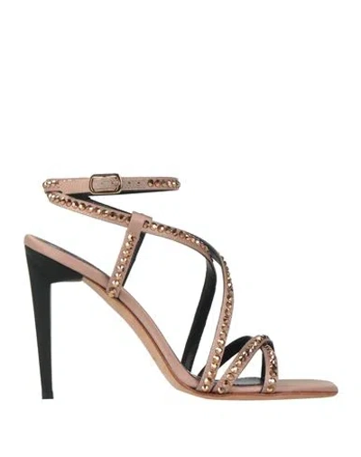 Eddy Daniele Woman Sandals Blush Size 6 Textile Fibers, Swarovski Crystal In Pink