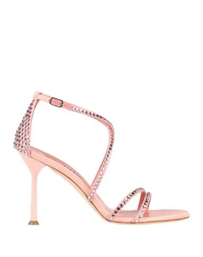 Eddy Daniele Woman Sandals Pink Size 10 Textile Fibers