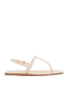 Eddy Daniele Woman Toe Strap Sandals Beige Size 11 Textile Fibers In Beige