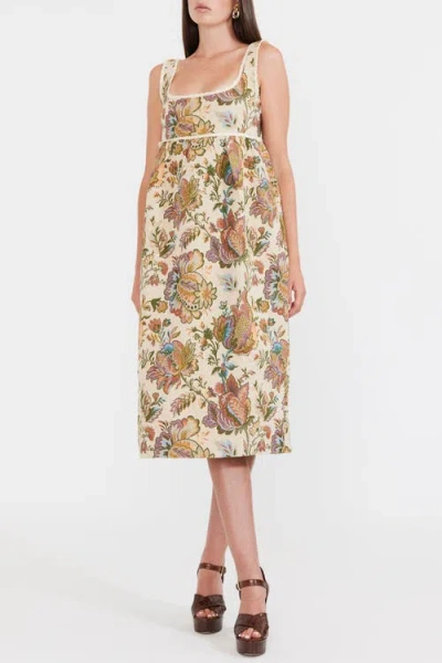 Eddy Emily Midi Dress In Rainbow Floral Jacquard