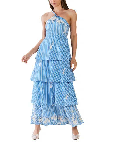 Eddy Emma Tiered Dress In Blue