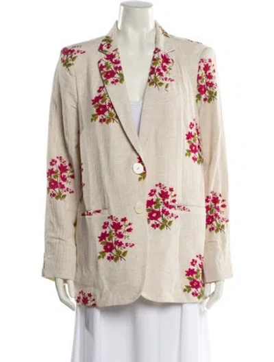 Pre-owned Eddy Floral Print Blazer In Neutral