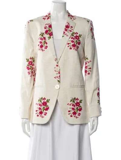 Pre-owned Eddy Floral Print Blazer In Neutral